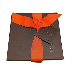 Louis Vuitton Empty Brown Box With Red Ribbon 9x9.5x4.5 Gift Set Card Present